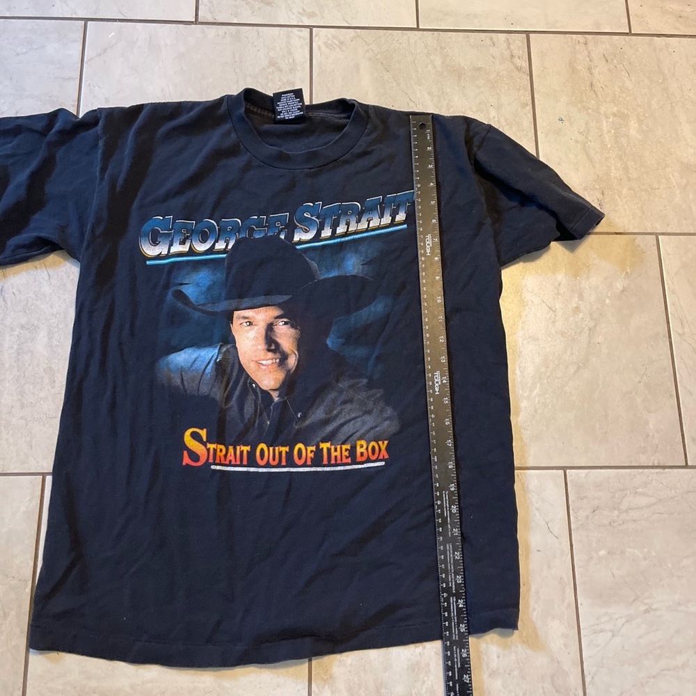 Large George Strait Tee Straight Out If The Box Black Men’s Vtg Single Stitch